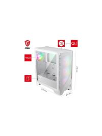 MSI MAG FORGE 320R AIRFLOW BEYAZ USB3.2 12CM ARGB FAN ATX SIYAH KASA PSU YOK